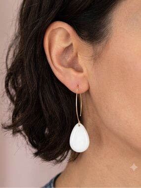 Long Dangle Earrings with drop mother of pearl